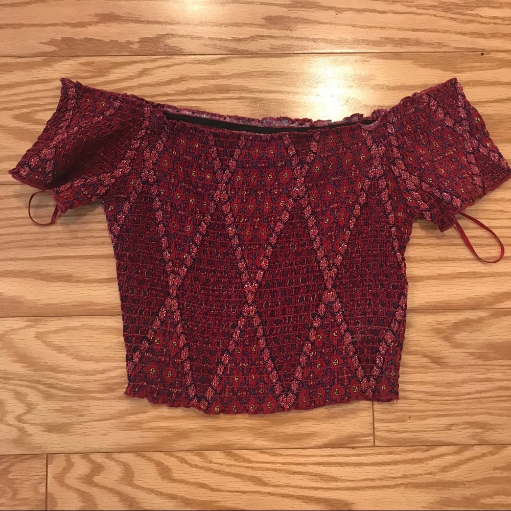 Kendall + Kylie Smocked Off the Shoulder Top
